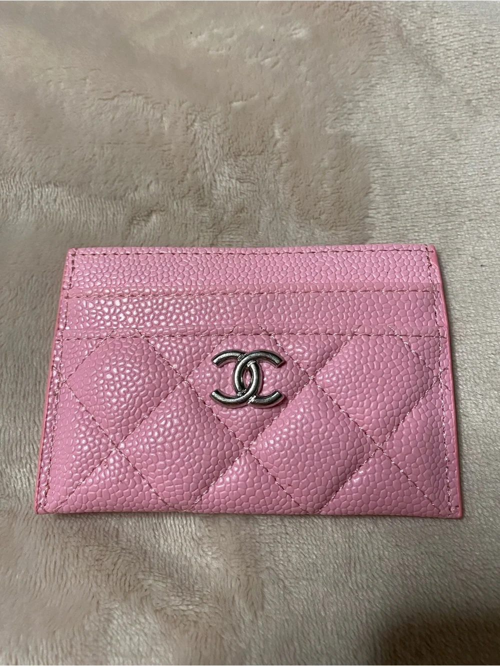 ChaneI Cardholder Pink with Silver Hardware NEW !!